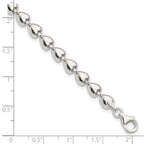 Sterling Silver Polished Heart Bracelet