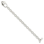 Sterling Silver Polished Heart and Key Bracelet
