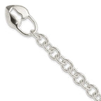 Sterling Silver Polished Heart and Key Bracelet