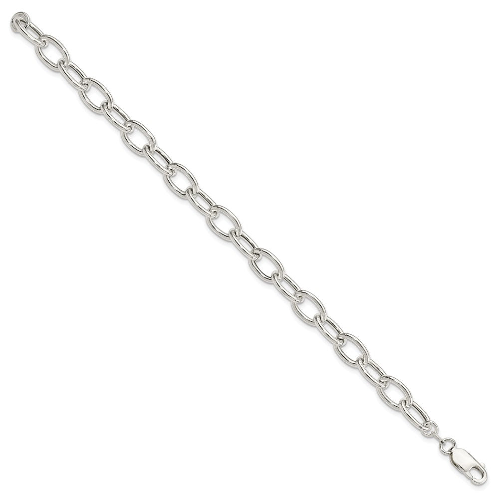 Sterling Silver Open Link Cable 8.50mm Bracelet