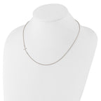 Sterling Silver Rh-plated Small Off-Set Sideways Curved Cross Necklace