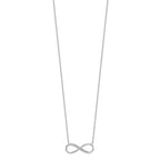 Sterling Silver Rhodium-plated with CZ Infinity w/ 2 IN EXT Necklace