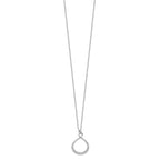 Sterling Silver Rhodium-plated with CZ Infinity w/ 2 IN EXT Necklace