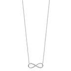 Sterling Silver Rhodium-plated with CZ Infinity w/ 2 IN EXT Necklace