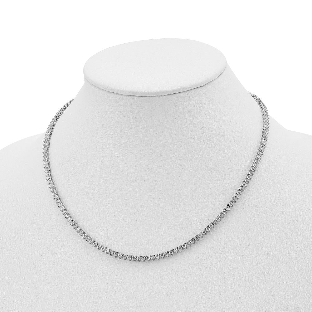Sterling Shimmer Sterling Silver Rhodium-plated 18 inch 163 Stone CZ Riviera Necklace