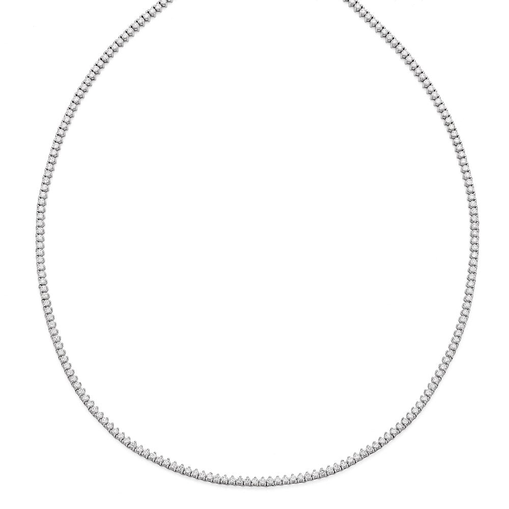 Sterling Shimmer Sterling Silver Rhodium-plated 24 inch 218 Stone CZ Riviera Necklace