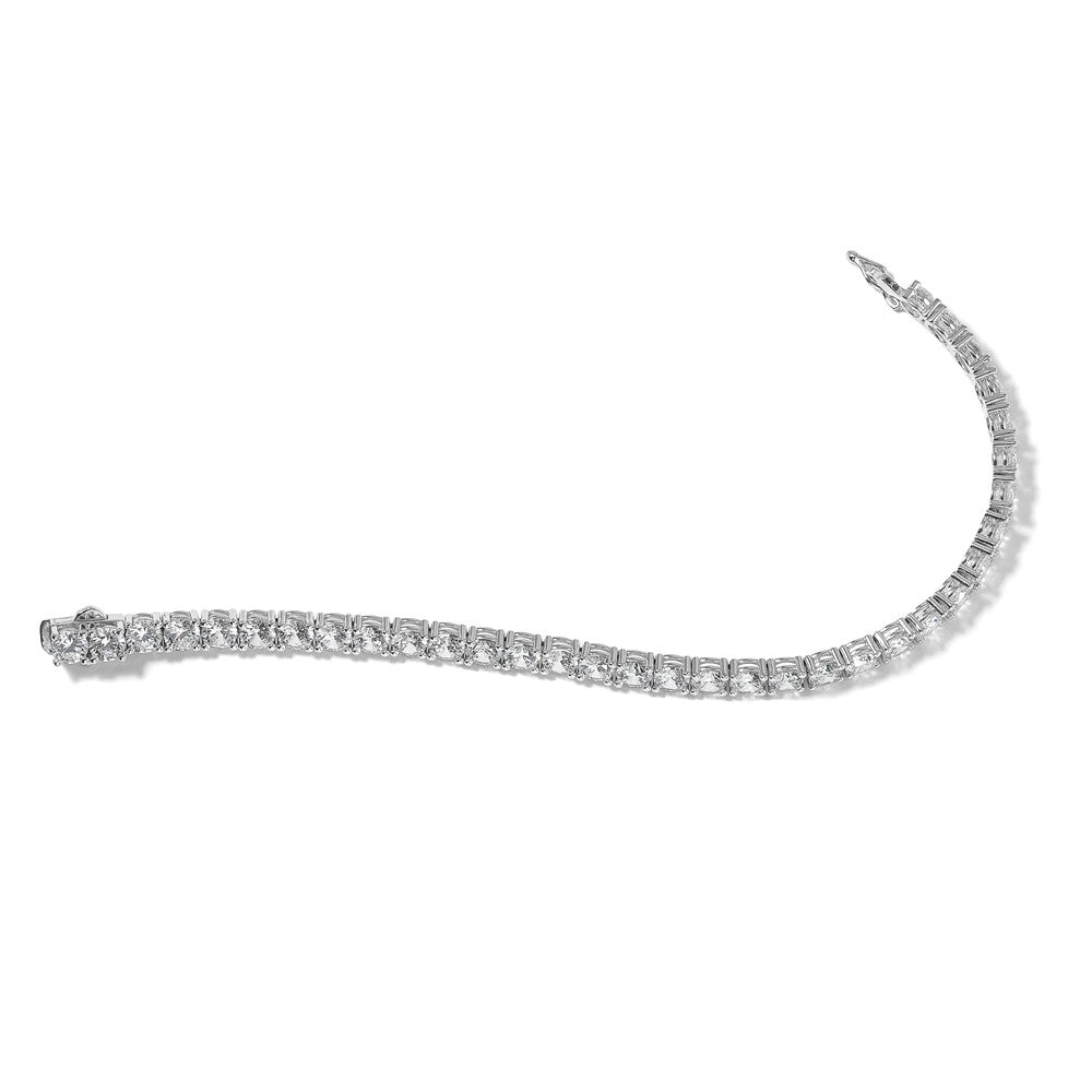 Sterling Shimmer Sterling Silver Rhodium-plated 4.5mm CZ 37 Stone 7 inch Bracelet