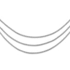 Sterling Shimmer Sterling Silver Rhodium-plated 16 inch 732 Stone CZ 3 Strand Layer Necklace