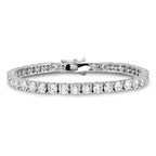 Sterling Shimmer Sterling Silver Rhodium-plated 7 inch 41 Stone CZ Bracelet