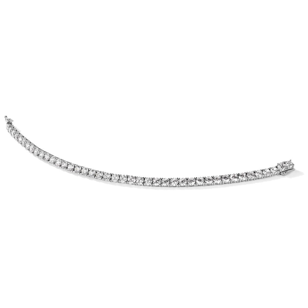 Sterling Shimmer Sterling Silver Rhodium-plated 7 inch 41 Stone CZ Bracelet