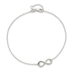 Sterling Silver Infinity 9 inch Plus 1 inch Extender - Total 10 inch Anklet
