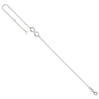 Sterling Silver Infinity 9 inch Plus 1 inch Extender - Total 10 inch Anklet