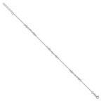 Sterling Silver Beaded 9 inch Plus 1 inch Extender - Total 10 inch Anklet
