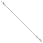 Sterling Silver Polished Enamel FAITH and Cross Bracelet
