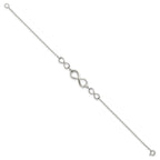 Sterling Silver Rhodium-plated Polished Infinity Symbol Bracelet