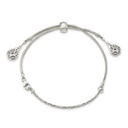 Sterling Silver Antiqued Filigree Drops Adjustable Bracelet