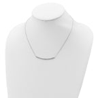 Sterling Silver Rhodium-plated CZ w/2in ext. Bar Necklace