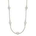 Sterling Silver Polished 5-Station CZ Necklace
