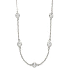 Sterling Silver Polished 5-Station CZ Necklace