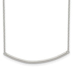 Sterling Silver Rhodium-plated Polished w/1 inch ext. Bar Necklace