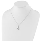 Sterling Silver Polished Christmas Tree Necklace
