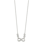 Sterling Silver Rhodium-plated Polished CZ Infinity Symbol Necklace