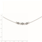 Sterling Silver Rhodium-plated Polished Filigree Bead Necklace