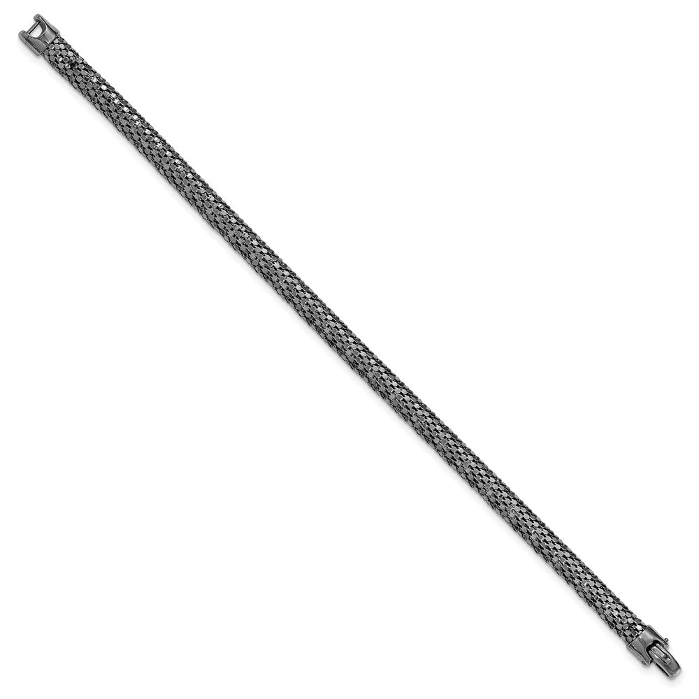 Sterling Silver Black Rhodium Mesh Bracelet