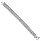 Sterling Silver Rhodium-plated Polished Fancy Domed Bracelet