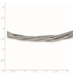 Sterling Silver Wire Mesh 6 Strand w/2IN Ext Necklace