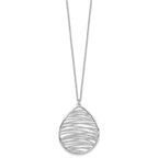 Sterling Silver Rhodium-plated Polished w/ 1.75in Ext. Necklace