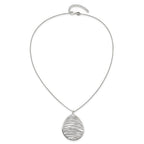 Sterling Silver Rhodium-plated Polished w/ 1.75in Ext. Necklace