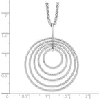 Sterling Silver Rhodium-plated D/C Multi-Circles w/2in ext Necklace
