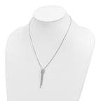 Sterling Silver Rhodium-plated CZ Knotted Snake Chain Necklace