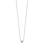 Sterling Silver Rhodium-plated Polished CZ Heart 16 inch Necklace
