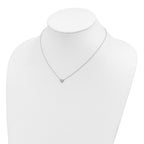 Sterling Silver Rhodium-plated Polished CZ Heart 16 inch Necklace