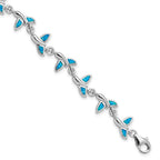 Sterling Silver Rhodium-Plated Whale Tail 7.75 inch Bracelet