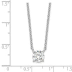 Sterling Silver Rhodium-plated CZ w/1in ext. Necklace
