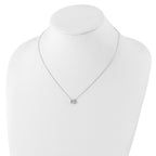 Sterling Silver Polished 9mm Bezel CZ Necklace