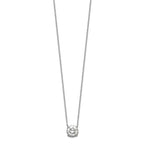Sterling Silver Rhodium-plated 7mm CZ Necklace