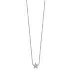 Sterling Silver Rhodium-plated CZ Star Necklace