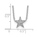 Sterling Silver Rhodium-plated CZ Star Necklace
