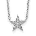 Sterling Silver Rhodium-plated CZ Star Necklace