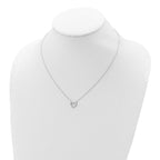 Sterling Silver Rhodium-plated CZ Open Heart 18 inch Necklace