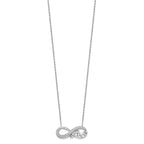 Sterling Silver Rhodium Diam. Infinity Symbol LOVE Necklace