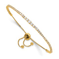Sterling Shimmer Sterling Silver Gold-tone Flash Gold-plated 67 Stone Graduated CZ Adjustable 5 inch up to 9 inch Bracelet