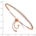 Sterling Shimmer Sterling Silver Rose-tone Flash Rose Gold-plated 67 Stone Graduated CZ Adjustable 5 inch up to 9 inch Bracelet