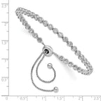 Sterling Shimmer Sterling Silver Rhodium-plated 34 Stone CZ Adjustable 5 inch up to 9 inch Bracelet