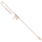 Sterling Silver Rose-tone Heart Lock and Key 9 inch Plus 1 inch Extender - Total 10 inch Anklet