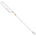 Sterling Silver with Rose-tone Arrow 9 inch Plus 1 inch Extender - Total 10 inch Anklet